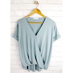 Cuff Sleeve Luxe Ballet Blouse